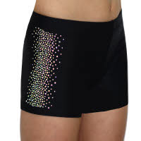 Zwart spandex turnbroekje AB steentjes