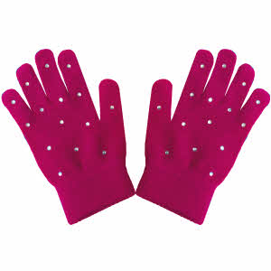 Handschoentjes met steentjes roze