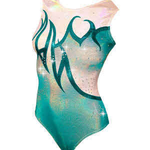 blauw_groene_turnpakjes_ombre_glansstoffen_zilveren_steentjes_fairysports_cyan_aqua_petrol kopiëren