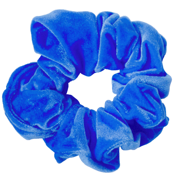 blauwe_scrunchie_turnwokken_turnkleding_haarkringel_elastiek_turnelastiek_royal_blauw_velours_kringel_wokkel_haarelastiek_gymnastics_turnen_gymnastiek_blauw